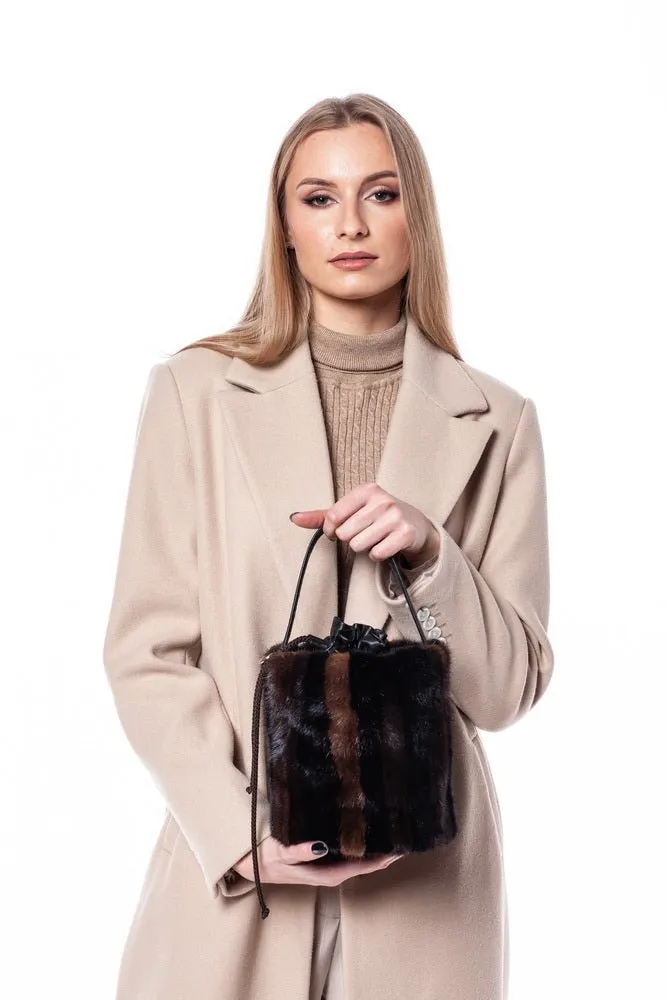 Mink Fur Cylinder Handbag