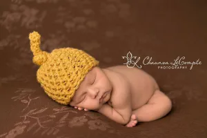 Mustard Yellow Newborn Knot Hat