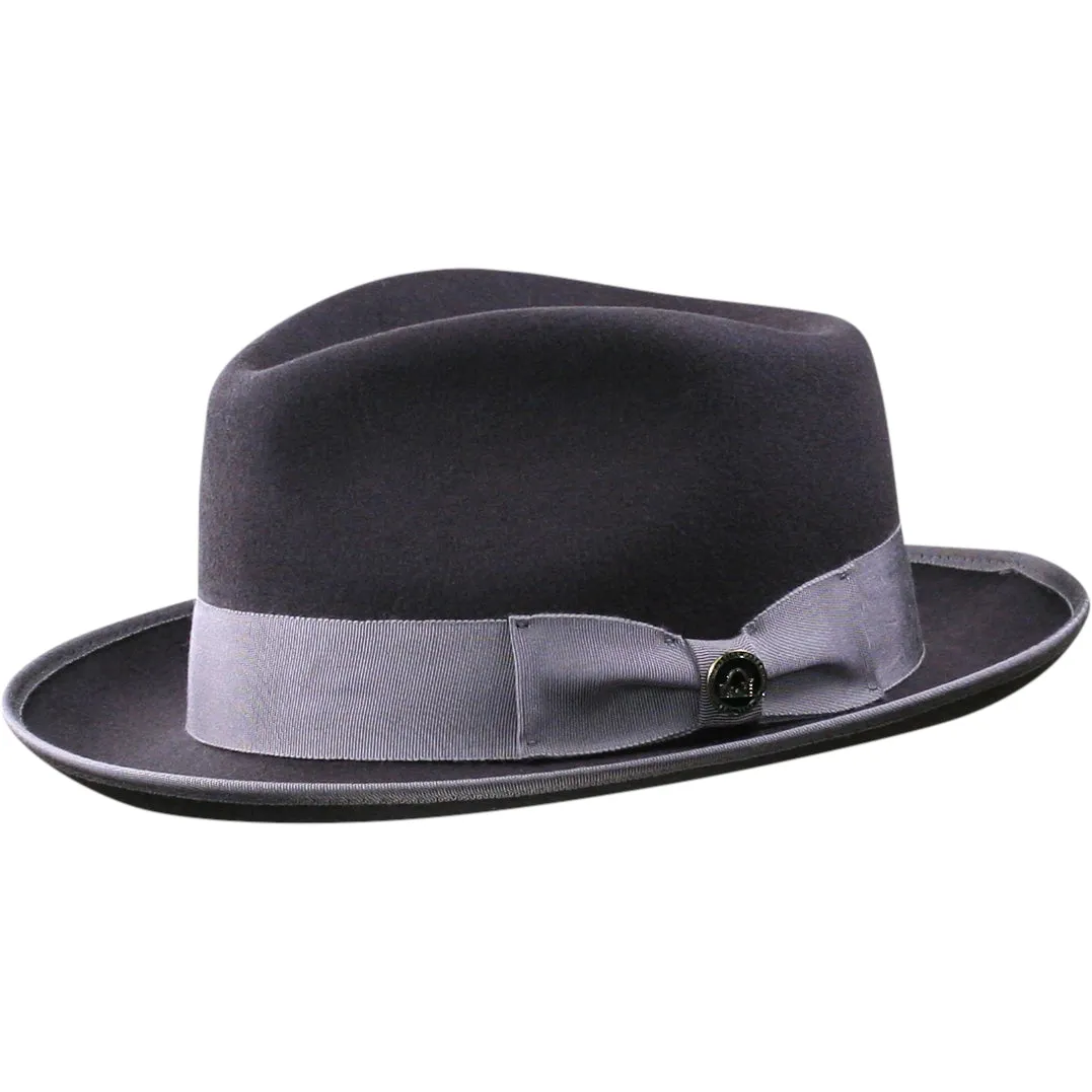 Naples Teardrop Classic Brim Wool Fedora by Levine Hat Co.