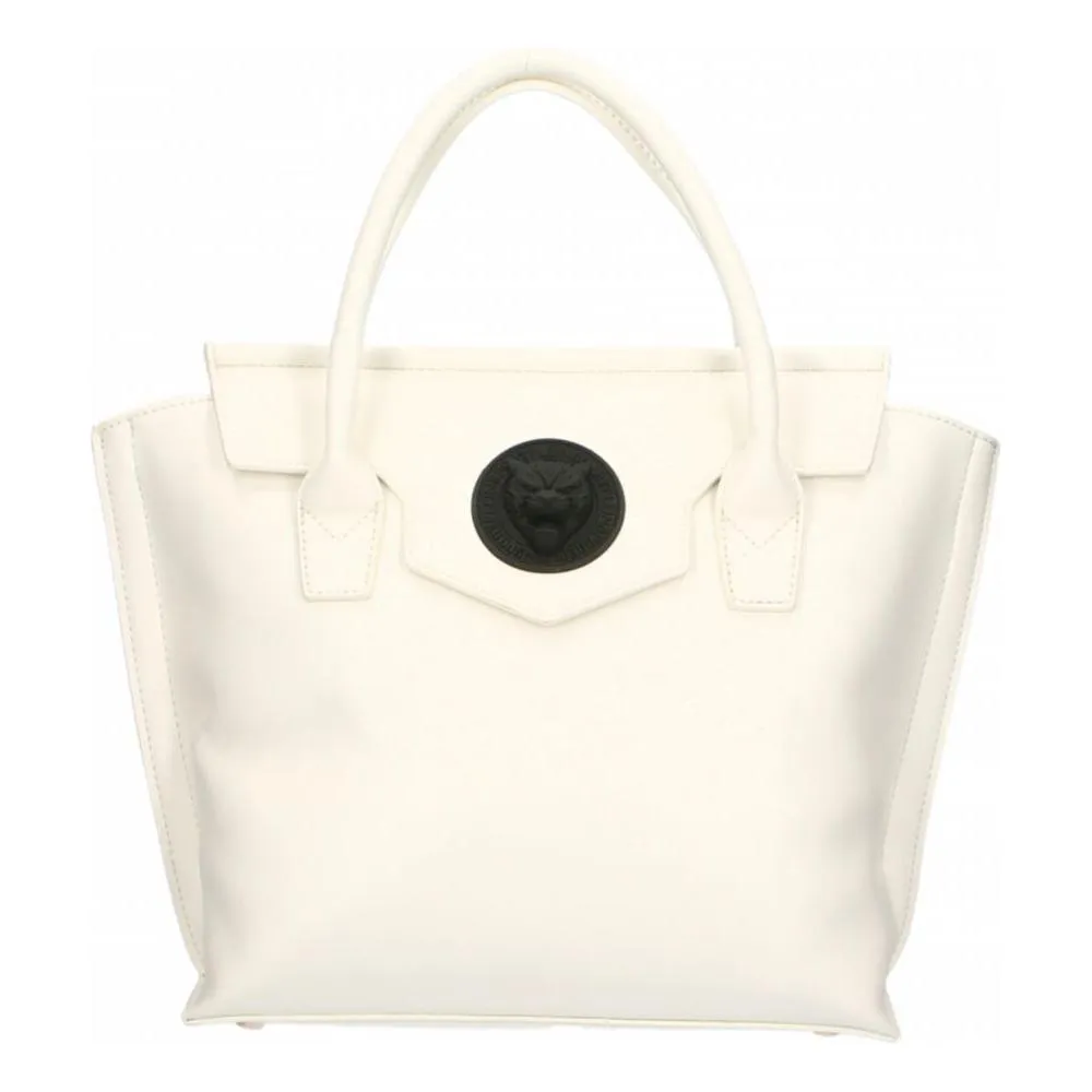 Plein Sport Elegant White Handbag With Magnetic Closure