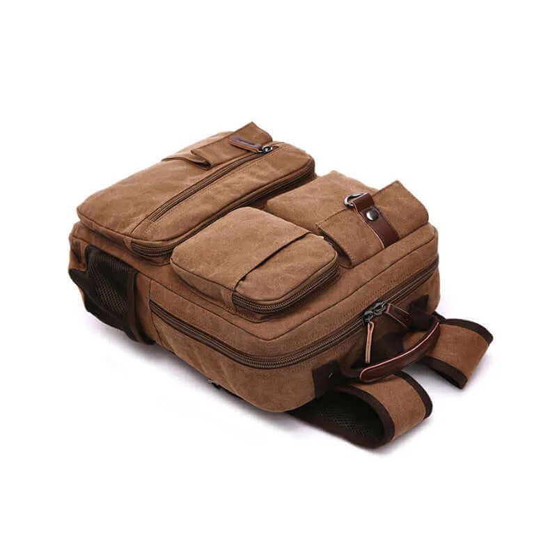 Practical Canvas Backpack | Fits 14 Inch Laptop