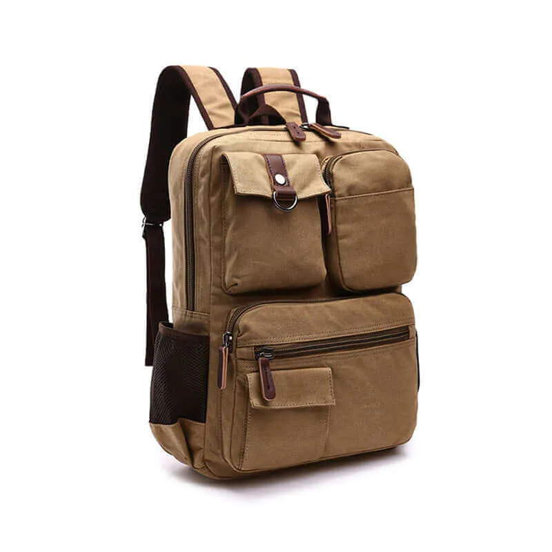 Practical Canvas Backpack | Fits 14 Inch Laptop