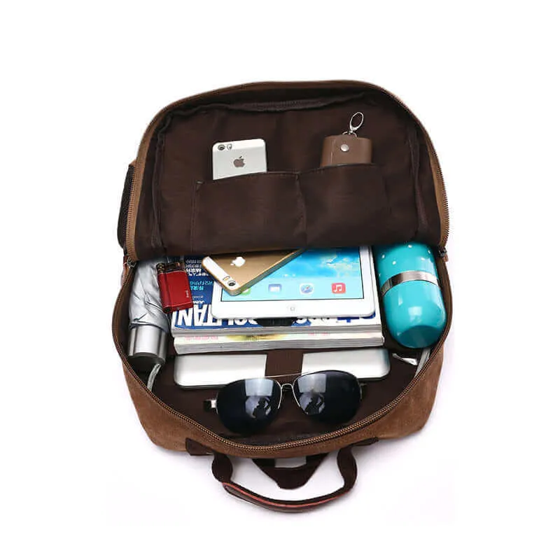 Practical Canvas Backpack | Fits 14 Inch Laptop