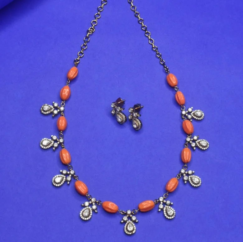 "Glamour Redefined: The Exquisite Kundan and Coral Necklace by ASP Fashion Jewellery"