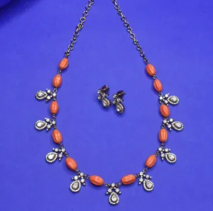 "Glamour Redefined: The Exquisite Kundan and Coral Necklace by ASP Fashion Jewellery"