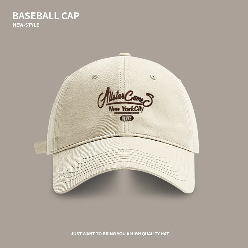 Retro Letter Embroidered Baseball Cap For Women In Spring And Summer Student Sports And Leisure All-Match Small Peaked Cap With Face