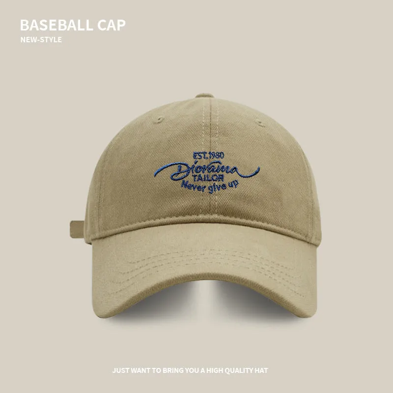 Retro Letter Embroidered Baseball Cap For Women In Spring And Summer Student Sports And Leisure All-Match Small Peaked Cap With Face