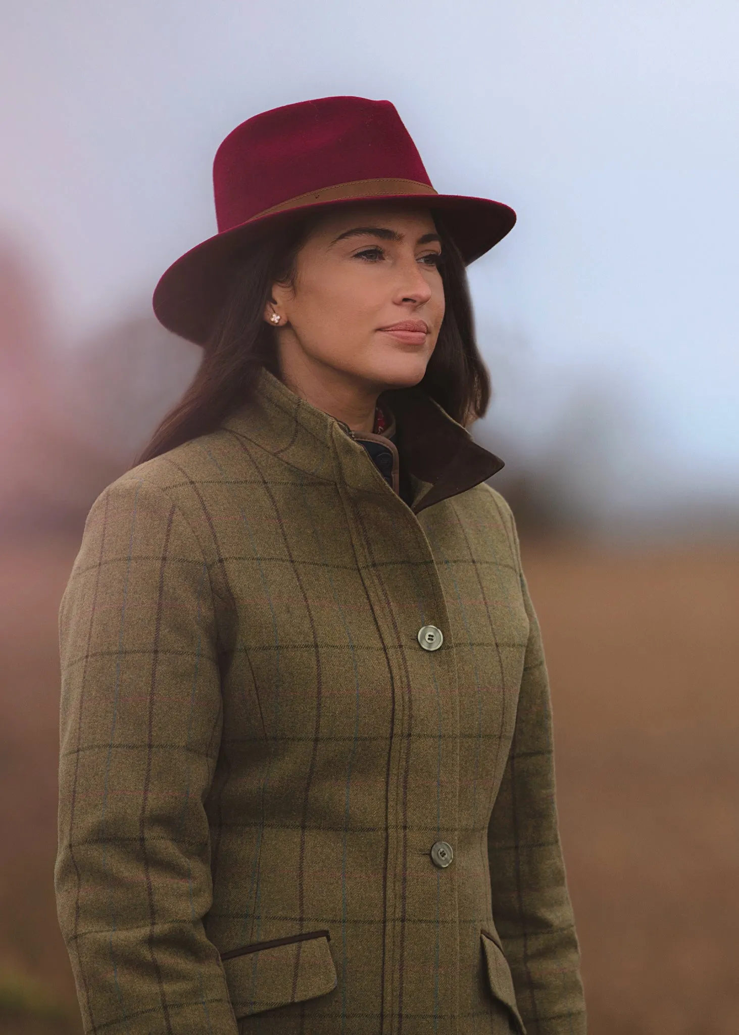 Richmond Ladies Felt Hat With Feather In Wine