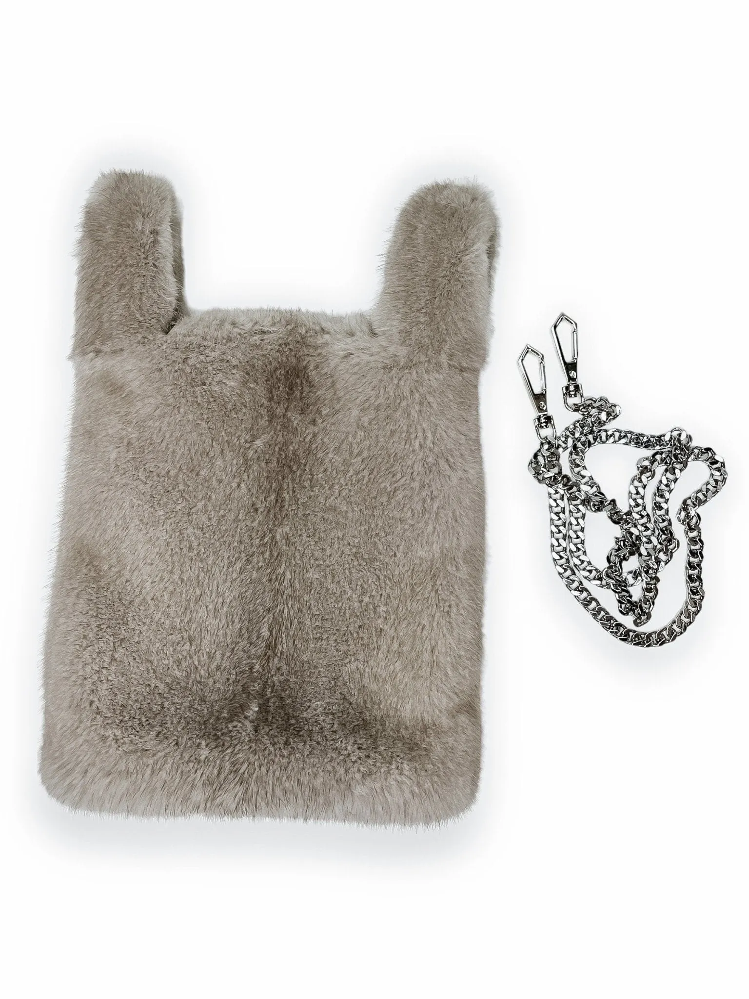 Sapphire Mink Fur Mini Tote Bag