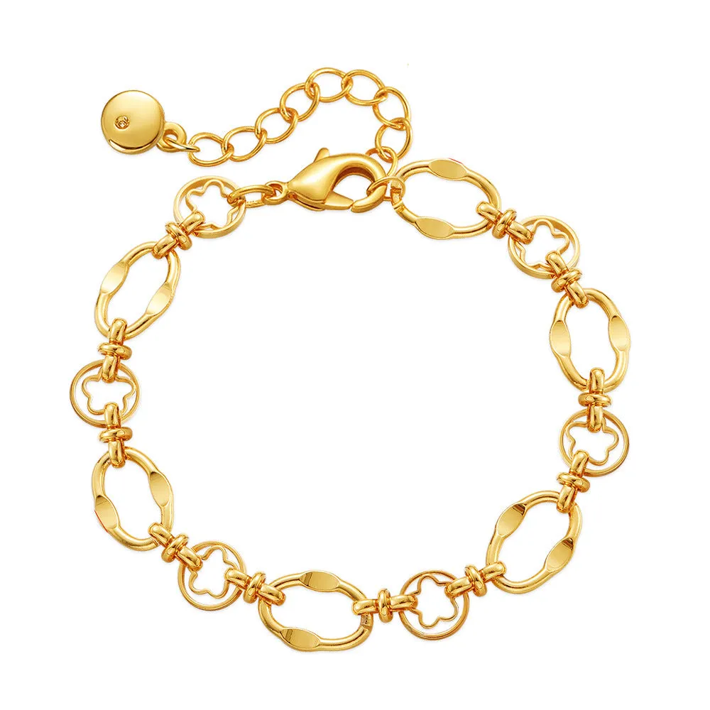 Sisslia Wholesale Unique 18K Gold Plated Copper Alloy Oval Link Chain Bracelet For Wrist Women