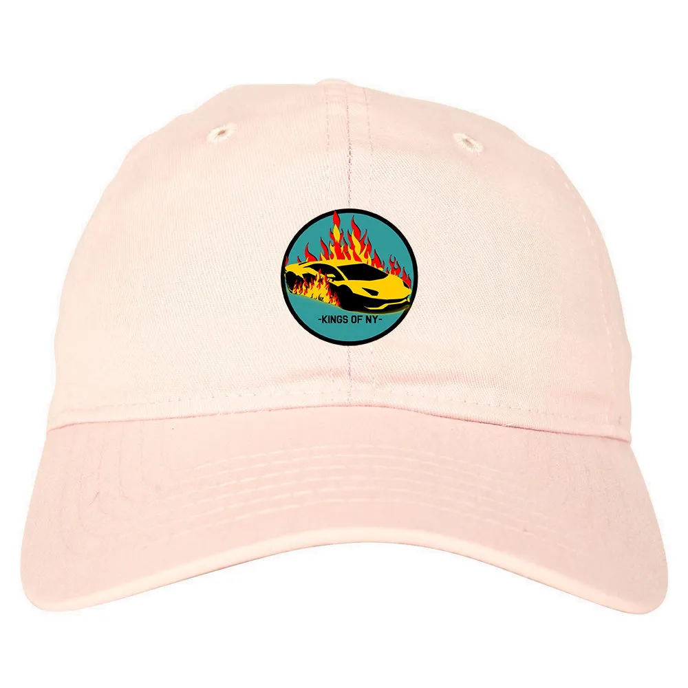 Sports Car In Flames Mens Dad Hat