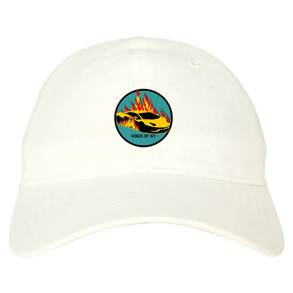 Sports Car In Flames Mens Dad Hat