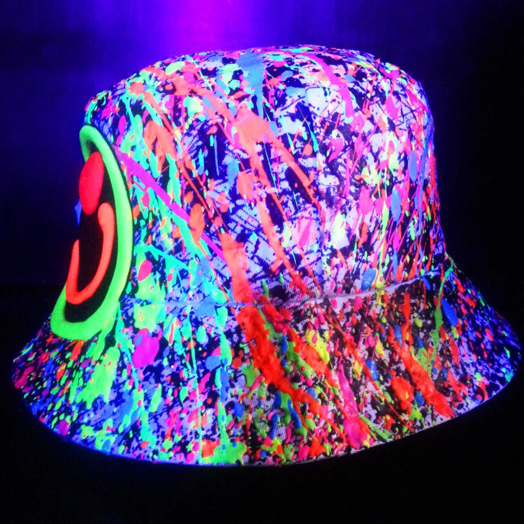 SQUIDGY FACE RAVE HAT WHITE MULTI