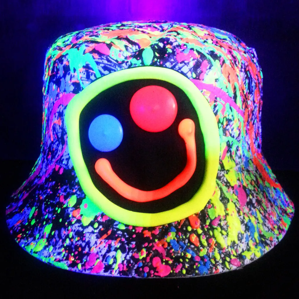 SQUIDGY FACE RAVE HAT WHITE MULTI