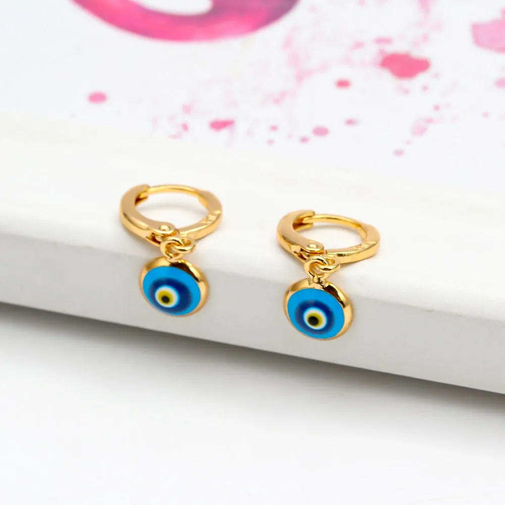 Turkish Evil Eye Drop Earrings Colorful Charms Hanging Dangle Earrings for Women