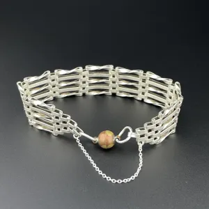 Vintage Silver Gate Fancy Chain Link Bracelet