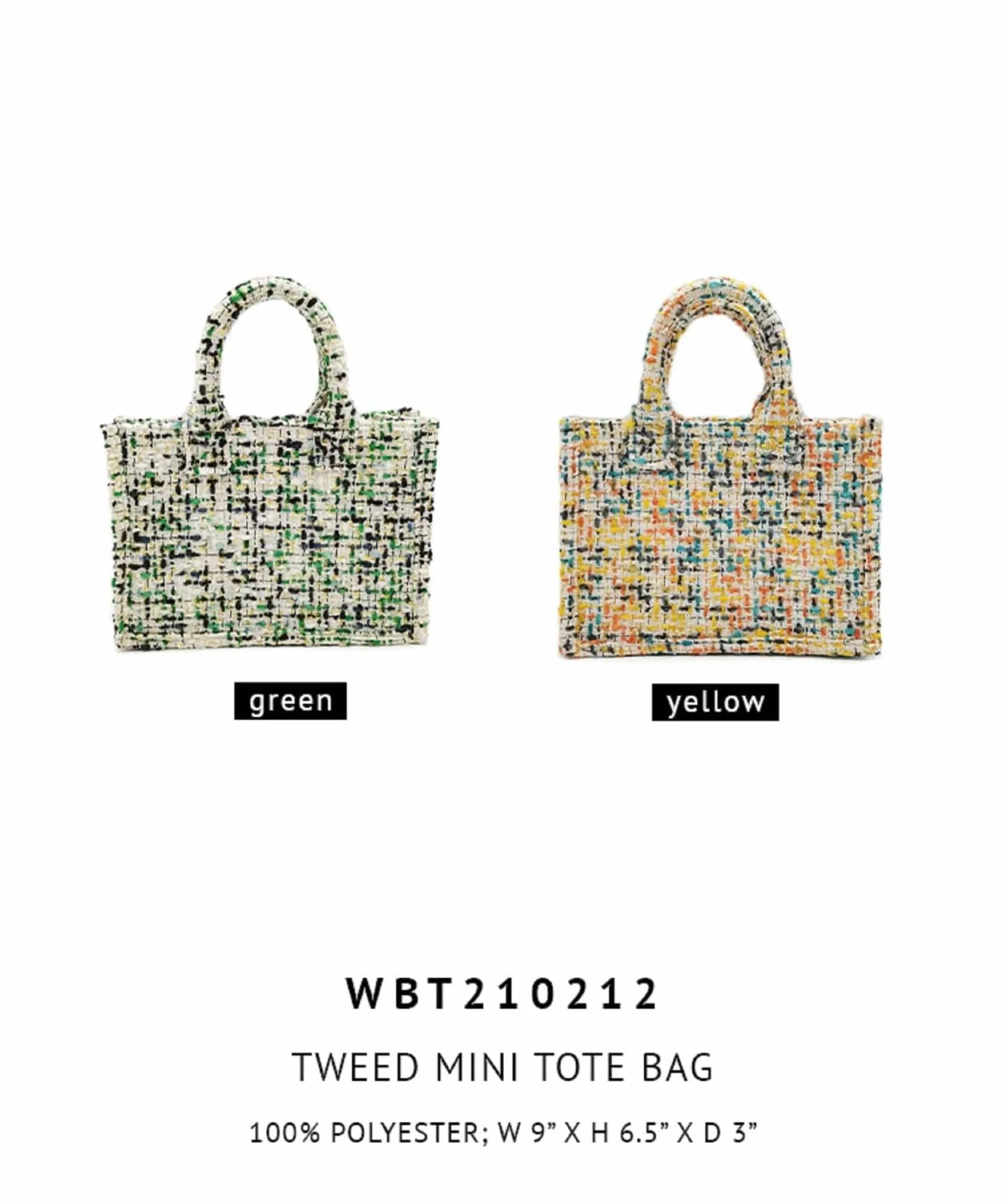 WBT210212 Tweed Mini Satchel/Crossbody Bag